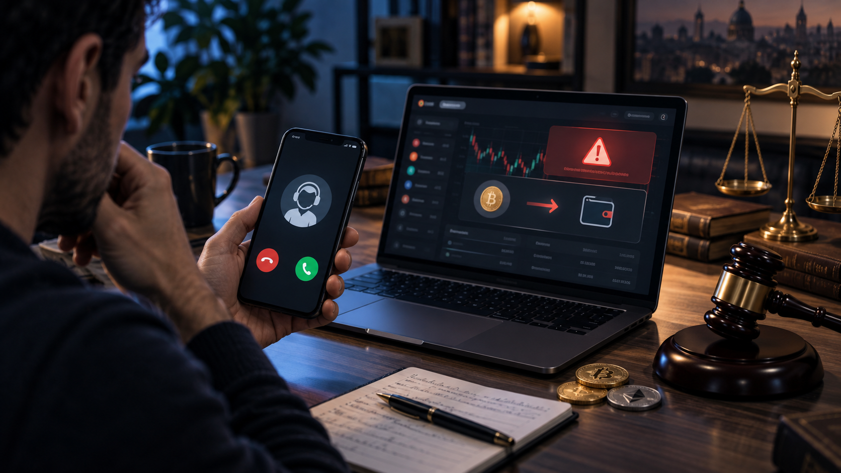 وکیل ارز دیجیتال برای شکایت از صرافی جعلی و پشتیبانی تقلبی
